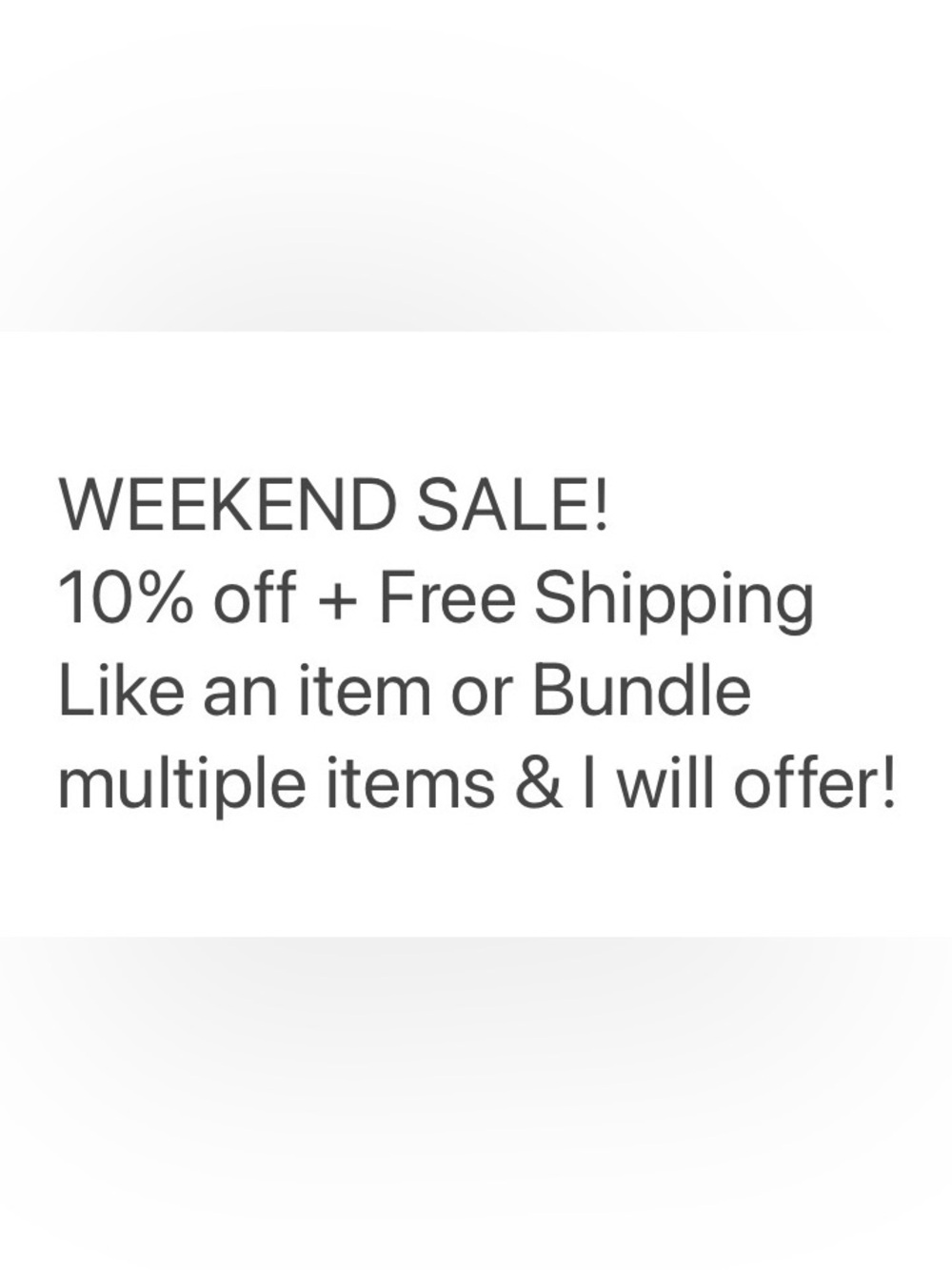 WEEKEND SALE!